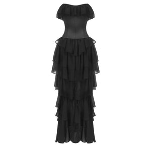 Selmori Justine Strapless Tiered Maxi Dress