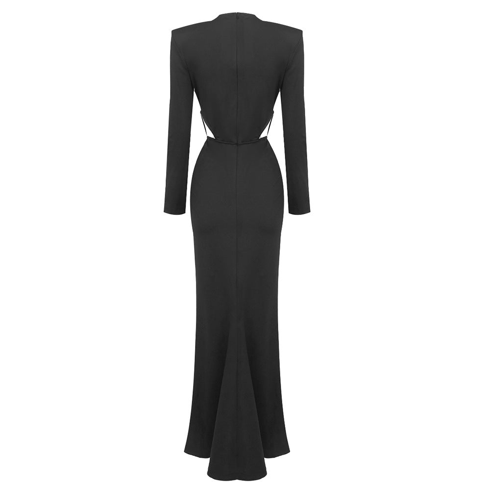Cambria Long Sleeve Slit Maxi Dress