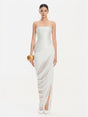 Selmori Gaëlle Strapless Satin Maxi Dress White