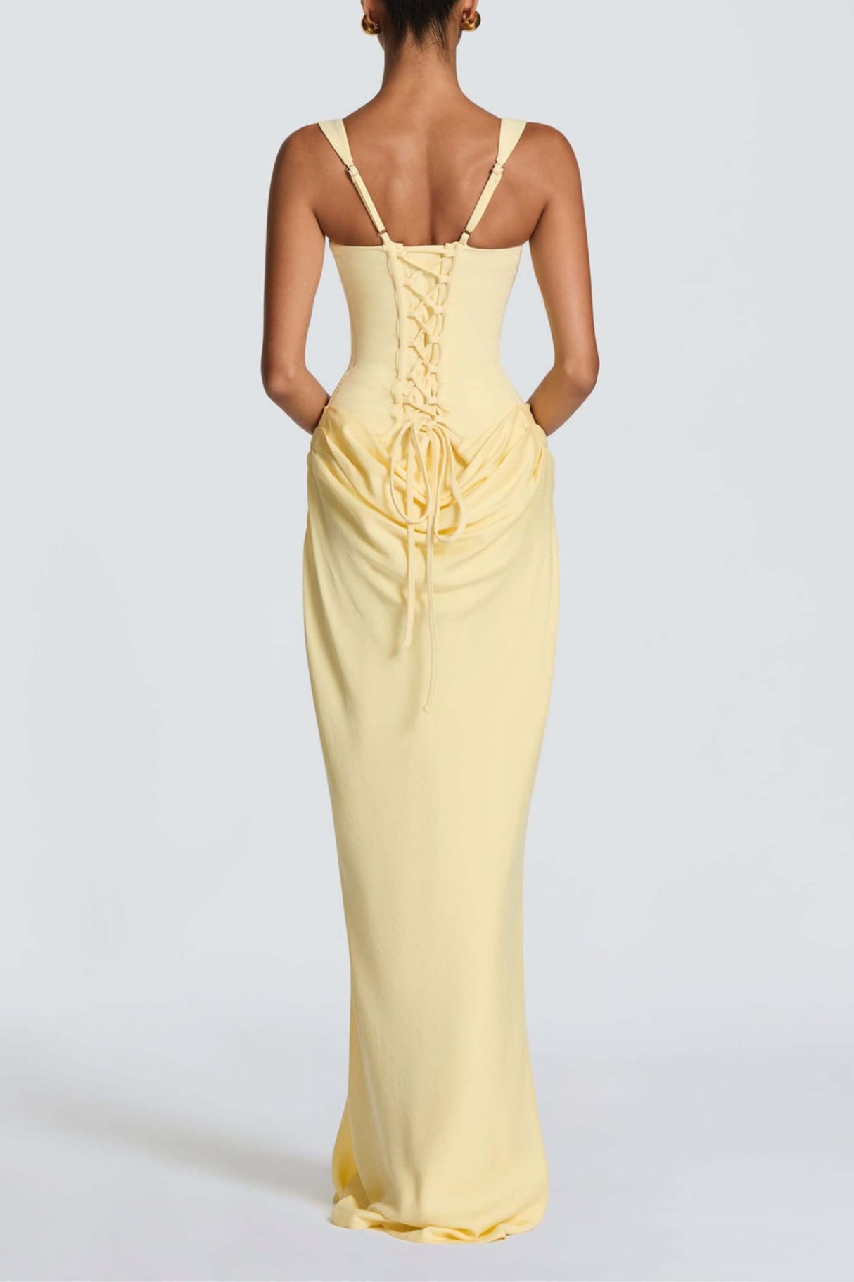 Hortense Sleeveless Square Neck Corset Maxi Dress