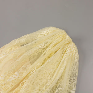 Angélique One Shoulder Draped Lace Maxi Dress Yellow