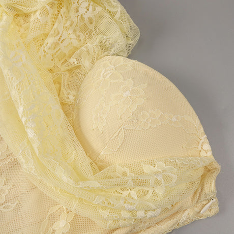 Angélique One Shoulder Draped Lace Maxi Dress Yellow