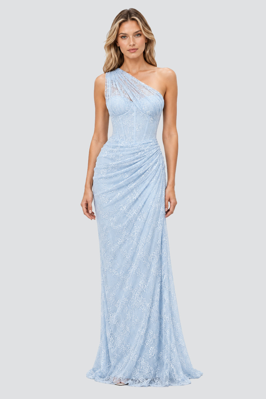 Angélique One Shoulder Draped Lace Maxi Dress - Blue_-_selmori.com_-_01
