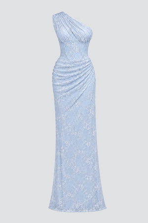 Angélique One Shoulder Draped Lace Maxi Dress - Blue_-_selmori.com_-_03