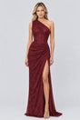 Angélique One Shoulder Draped Lace Maxi Dress - Red_-_selmori.com_-_01