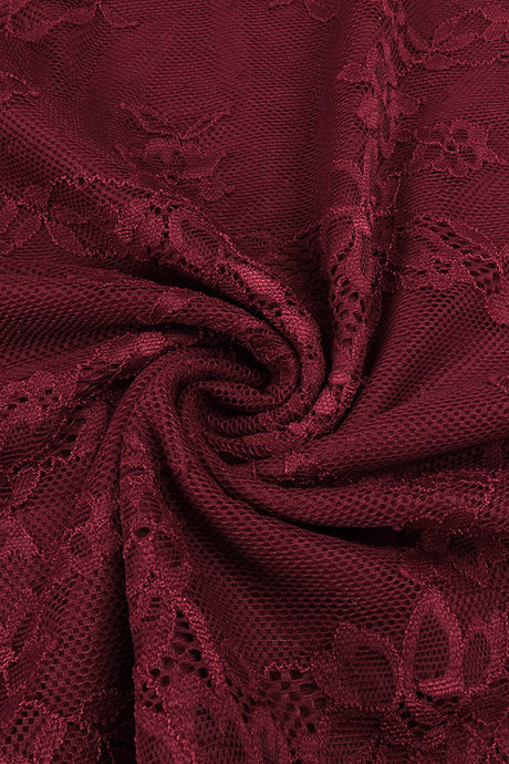 Angélique One Shoulder Draped Lace Maxi Dress - Red_-_selmori.com_-_09
