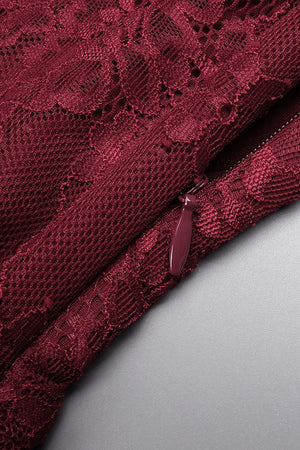 Angélique One Shoulder Draped Lace Maxi Dress - Red_-_selmori.com_-_18
