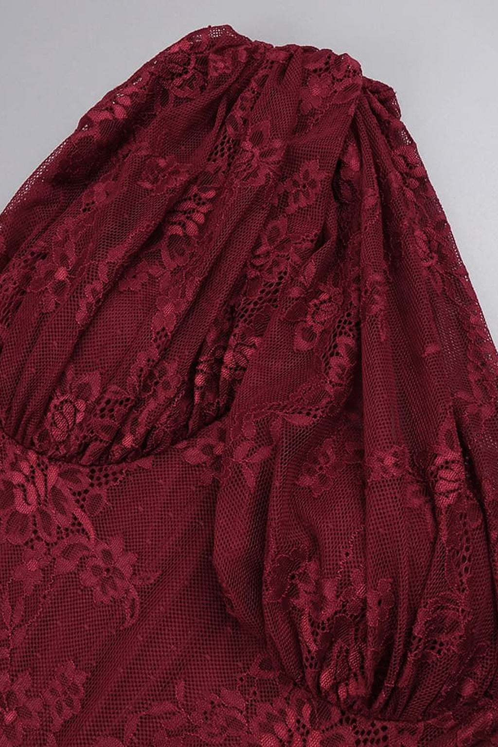 Angélique One Shoulder Draped Lace Maxi Dress - Red_-_selmori.com_-_20