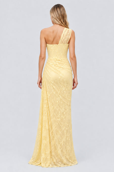 Angélique One Shoulder Draped Lace Maxi Dress - Yellow_-_selmori.com_-_02