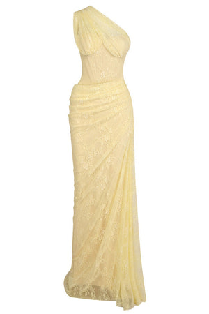 Angélique One Shoulder Draped Lace Maxi Dress - Yellow_-_selmori.com_-_03
