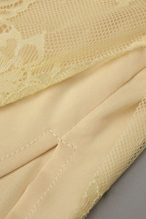 Angélique One Shoulder Draped Lace Maxi Dress - Yellow_-_selmori.com_-_12