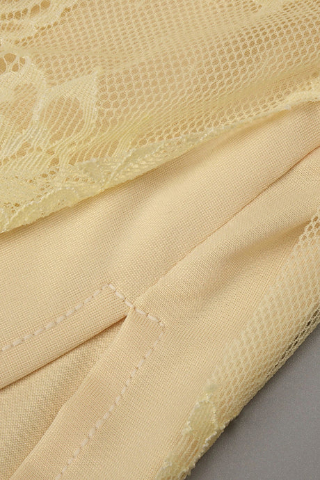 Angélique One Shoulder Draped Lace Maxi Dress - Yellow_-_selmori.com_-_12