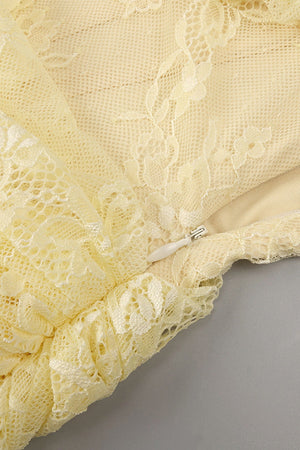 Angélique One Shoulder Draped Lace Maxi Dress - Yellow_-_selmori.com_-_17