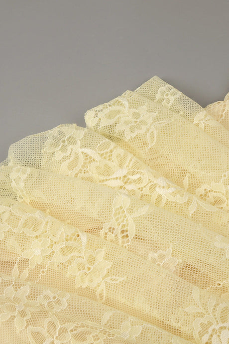 Angélique One Shoulder Draped Lace Maxi Dress - Yellow_-_selmori.com_-_18