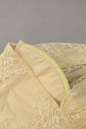Angélique One Shoulder Draped Lace Maxi Dress - Yellow_-_selmori.com_-_23