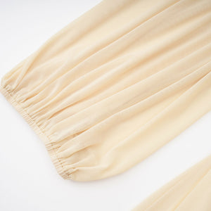 Pollen Pleated High Neck Maxi Dress