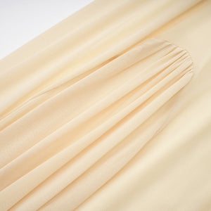 Pollen Pleated High Neck Maxi Dress