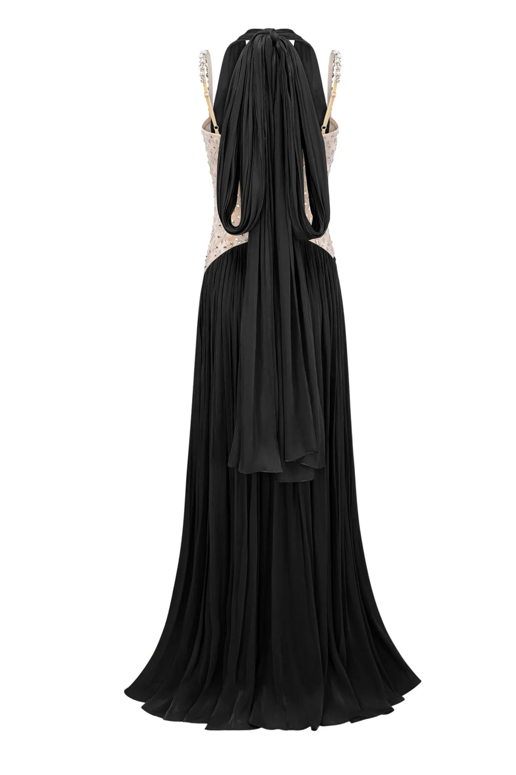 Aquarelle Rhinestone Panel Maxi Dress - Black_-_selmori.com_-_04