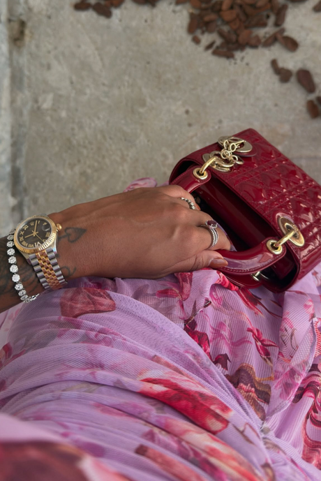 Caresse Halter Ruffle Maxi Dress