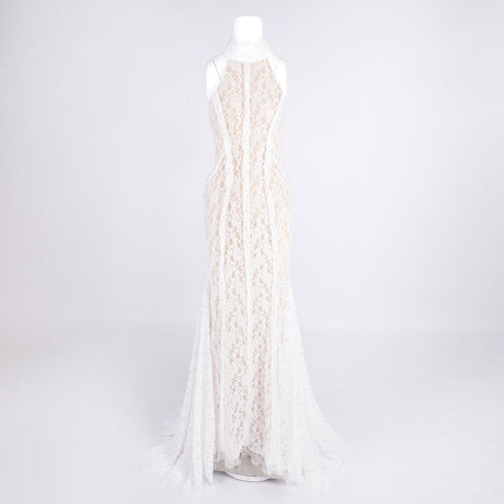 Selmori Tatiana Halter Backless Maxi Dress White