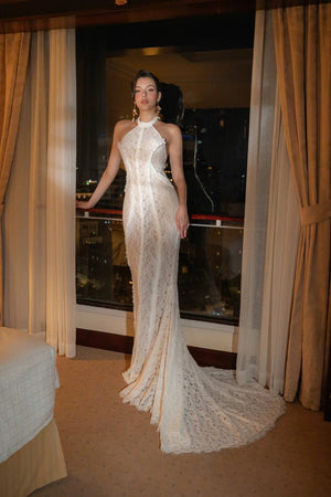 Selmori Tatiana Halter Backless Maxi Dress