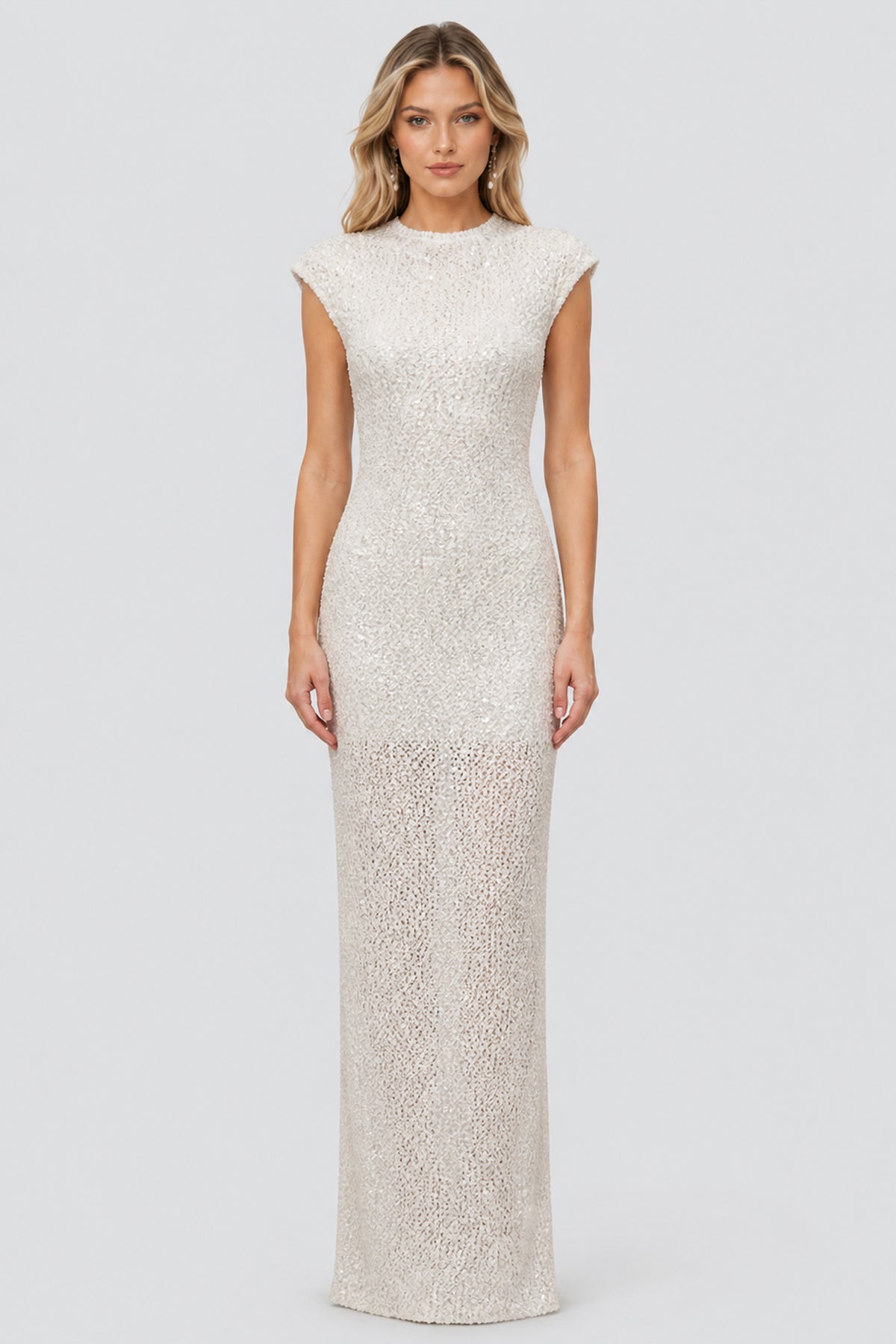 Caliste Sequin Cap-Sleeve Open-Back Maxi Dress - White_-_selmori.com_-_01