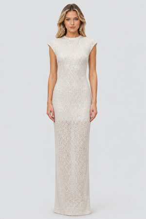 Caliste Sequin Cap-Sleeve Open-Back Maxi Dress - White_-_selmori.com_-_01
