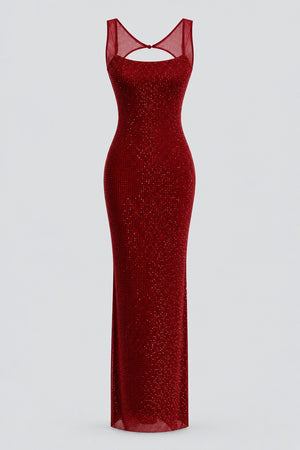 Célestianne Crystal Mesh Open-Back Maxi Dress - Red_-_selmori.com_-_03