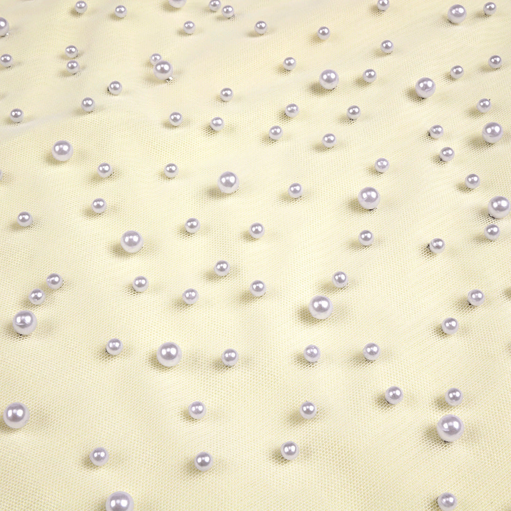 Ciselée Pearl Beaded Open Back Mermaid Maxi Dress