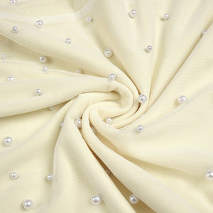 Ciselée Pearl Beaded Open Back Mermaid Maxi Dress