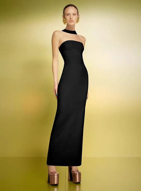 Clémence Strapless Evening Maxi Dress