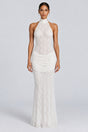 Cléophée Lace Halter Ruched Maxi Dress - White_-_selmori.com_-_01