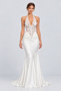 Cyréliane Halter Lace Satin Fishtail Maxi Dress - White_-_selmori.com_-_01
