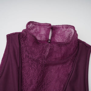 Selmori Célestine Magenta Lace Bodice Ruched Maxi Dress