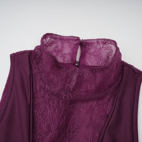 Selmori Célestine Magenta Lace Bodice Ruched Maxi Dress