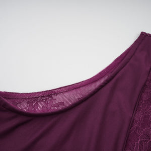 Selmori Célestine Magenta Lace Bodice Ruched Maxi Dress