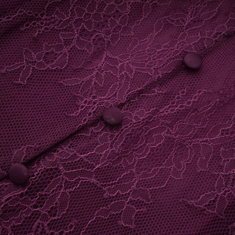 Selmori Célestine Magenta Lace Bodice Ruched Maxi Dress