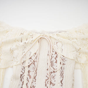 Sirène Off Shoulder Lace Maxi Dress