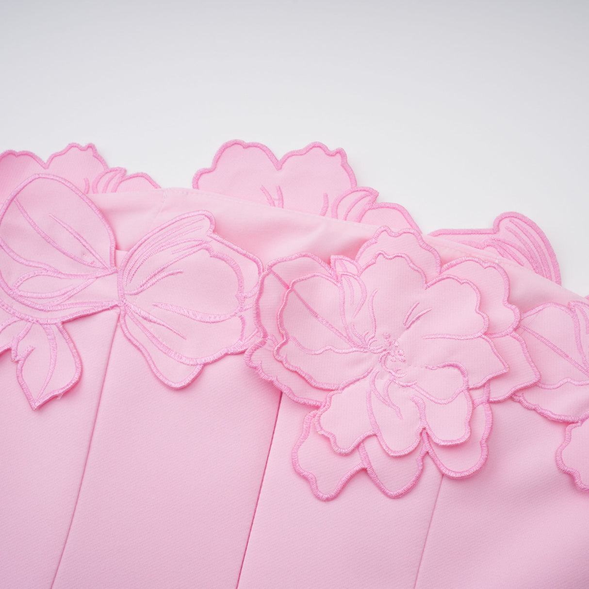 Talisman Pink Strapless Floral Embroidered Maxi Dress