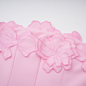 Talisman Pink Strapless Floral Embroidered Maxi Dress