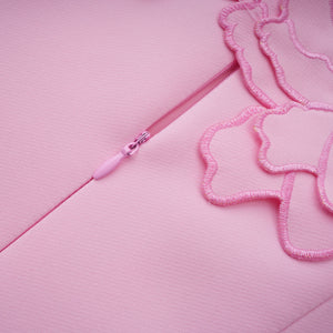 Talisman Pink Strapless Floral Embroidered Maxi Dress