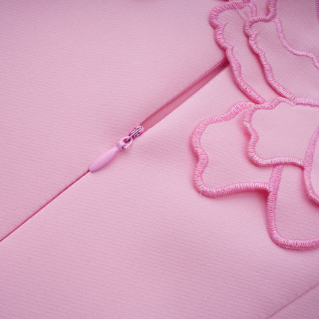 Talisman Pink Strapless Floral Embroidered Maxi Dress