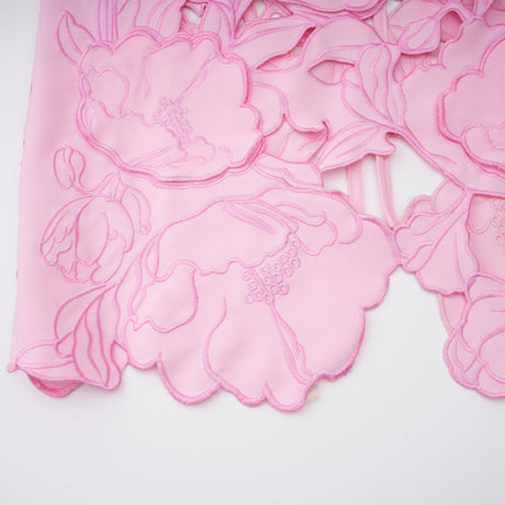Talisman Pink Strapless Floral Embroidered Maxi Dress