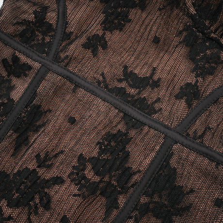 Charisme Lace Corset Bodycon Midi Dress Black