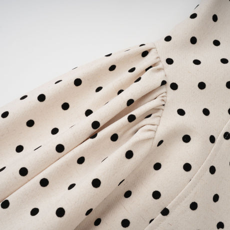 Selmori Estelle White Polka Dot Midi Dress