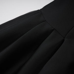 Selmori Anaïs Black Off Shoulder Polished Midi Dress