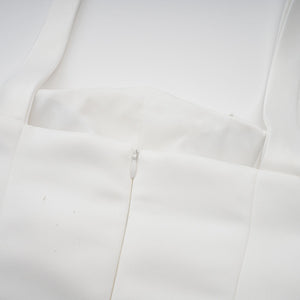 Selmori Aurélie white halterneck ruffled mini dress