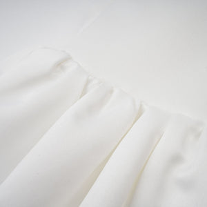 Selmori Aurélie white halterneck ruffled mini dress