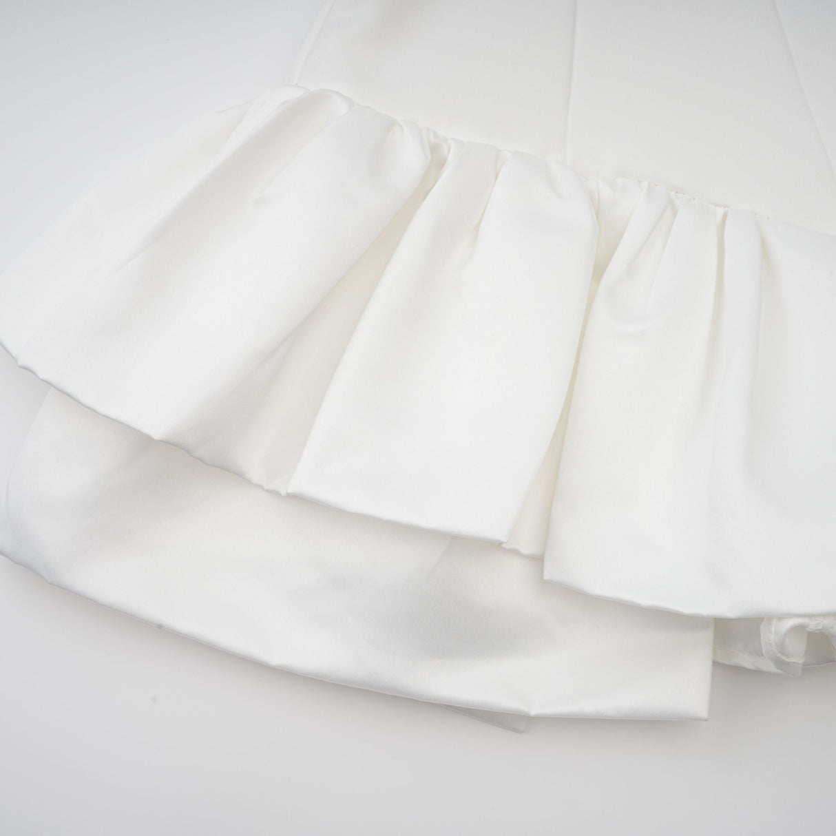 Selmori Aurélie white halterneck ruffled mini dress
