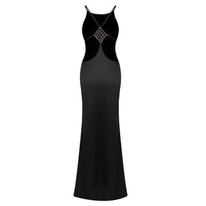 Désir Beaded Backless Maxi Dress Black
